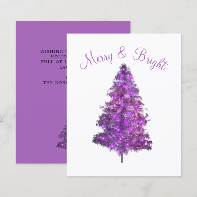 Lámina Árbol de Navidad púrpura y brillante presupuesto (Anverso / Reverso)