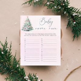 Lámina Árbol de navidad rosada juego de raza del nombre d