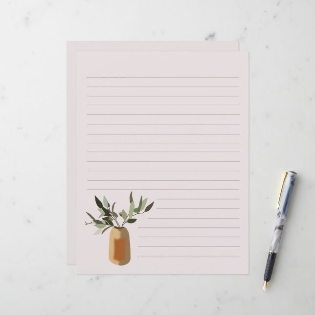 Lámina Árbol de oliva en papel estacionario en línea Vase (Anverso/Reverso In Situ)