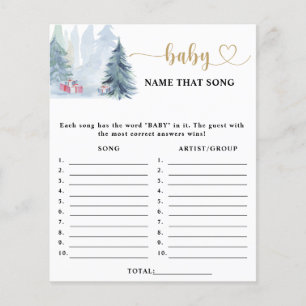 Lámina Árbol de pino de invierno Nombre el juego de la du