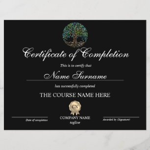 Lámina Árbol de vida del certificado de terminación