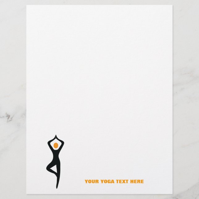 Lámina Árbol de yoga pose negro, personalizado naranja (Anverso)