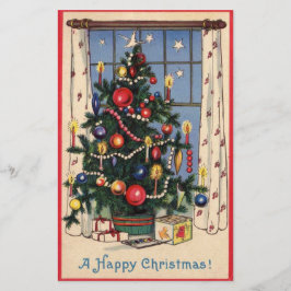 Lámina Árbol vintage de Navidad