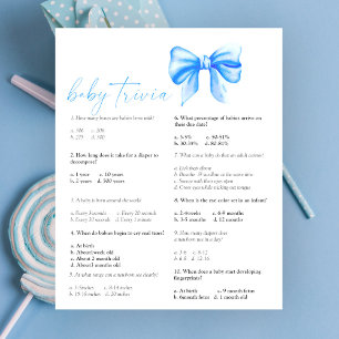 Lámina Arco azul - Trivia bebé   Juego Baby Shower