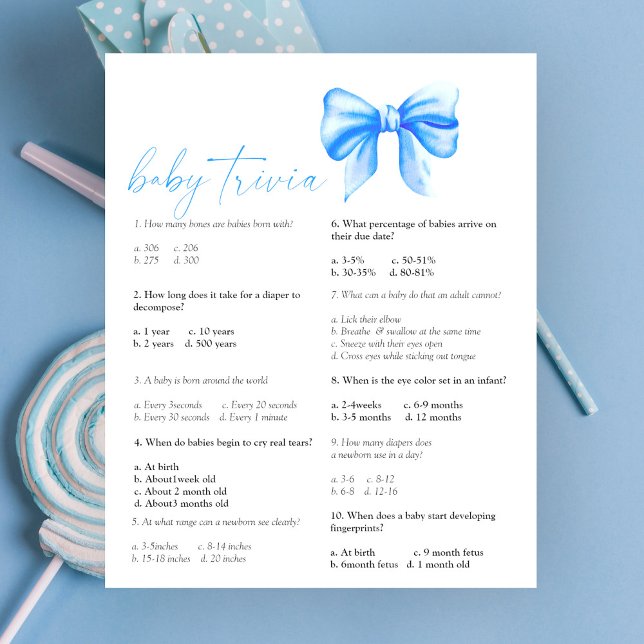 Lámina Arco azul - Trivia bebé | Juego Baby Shower (Subido por el creador)