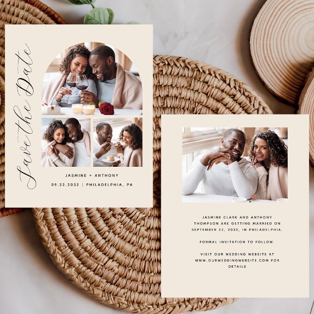 Lámina Arco de presupuesto 4-Foto Beige Guardar fecha (Subido por el creador)