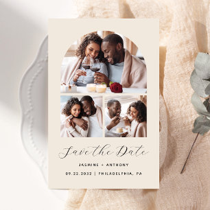 Lámina Arco de presupuesto Beige de 3 Collages de fotos G