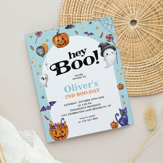 Lámina Arco de Presupuestos Azul Hey Boo Niños Halloween  (Subido por el creador)