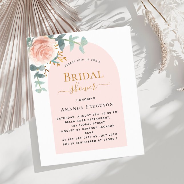 Lámina Arco dorado rosa floral Invitación a la ducha (Subido por el creador)
