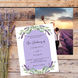 Lámina Arco floral de lavanda foto violeta boda