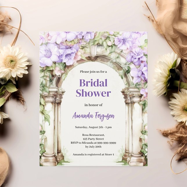 Lámina Arco floral rosa Lavender Invitación a la ducha (Subido por el creador)
