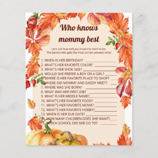 Lámina Arco, hojas, calabazas Que conoce a mamá mejor jue