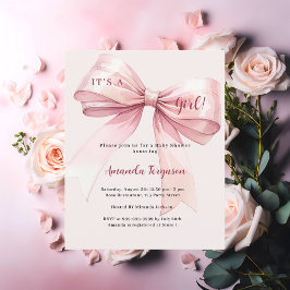Lámina Arco rosado es una invitación chica a Baby Shower