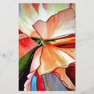 Lámina Arcoiris Begonia acuarela arte original