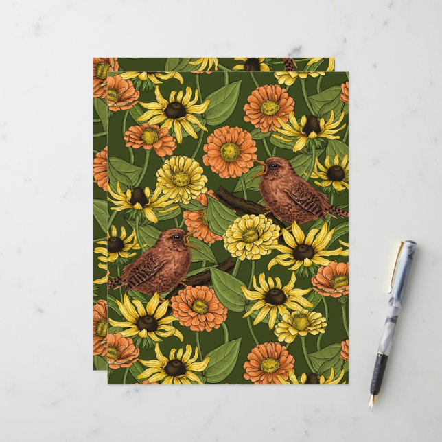 Lámina Arenas y flores en verde (Anverso/Reverso In Situ)