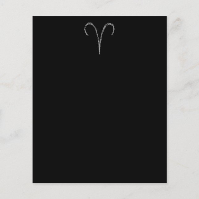 Lámina Aries. Rótulo Astrológico Zodiaco. Negro (Anverso)