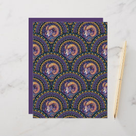 Lámina Aries Zodiac Mandala Art Decó Vieira