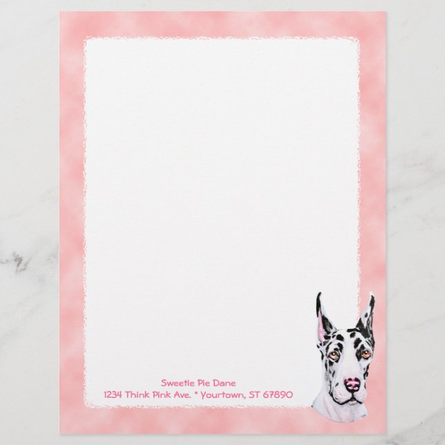 Lámina Arlequín Cachorro Rosa Cuadros (Anverso)