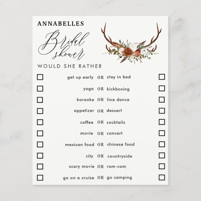 Lámina Arroja floral de terracota negra preferiría jugar (Anverso)