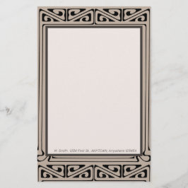 Lámina Art Deco Personalizado Negro, Marrón, Crema