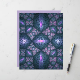 Lámina Arte abstracto fractal 3D patrón azul púrpura rosa