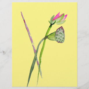 Lámina Arte budista de flores de Lotus Zen rosa