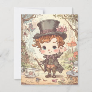 Lámina Arte caprichoso del sombrerero loco adorable del b