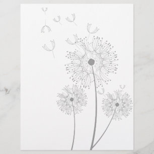 Lámina Arte de flor moderna pura de diente de león