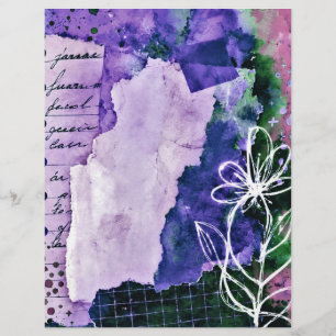 Lámina arte de flores silvestres, 8.5x11", papel de manua