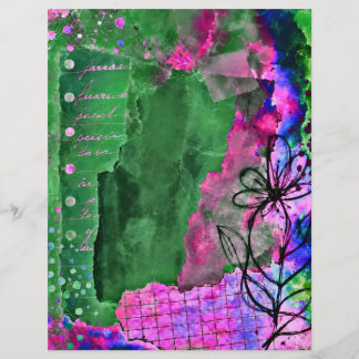 Lámina arte de flores silvestres, 8.5x11", papel de manua