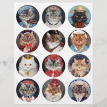 Arte de Gatos Antiguo Vintage de G.I. Barnes Real