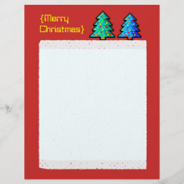 Lámina Arte de los píxeles árbol de Navidad verde con dec