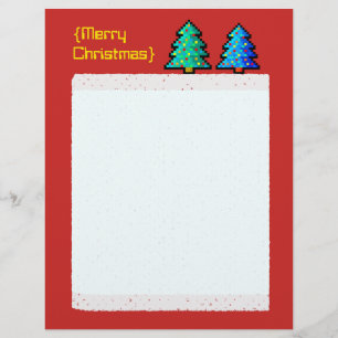 Lámina Arte de los píxeles árbol de Navidad verde con dec