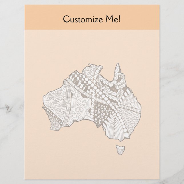 Lámina Arte de mapas de Australia (Anverso)
