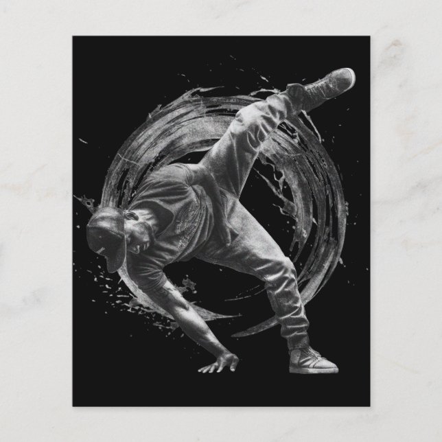 Lámina Arte de movimiento monocromo de estilo urbano (Anverso)