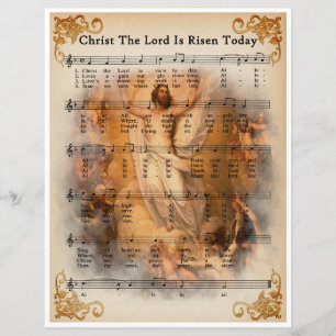 Lámina Arte de partitura de papel - Cristo el Señor ha re