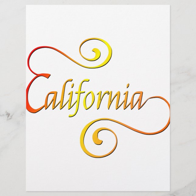 Lámina Arte de tipografía de California (Anverso)