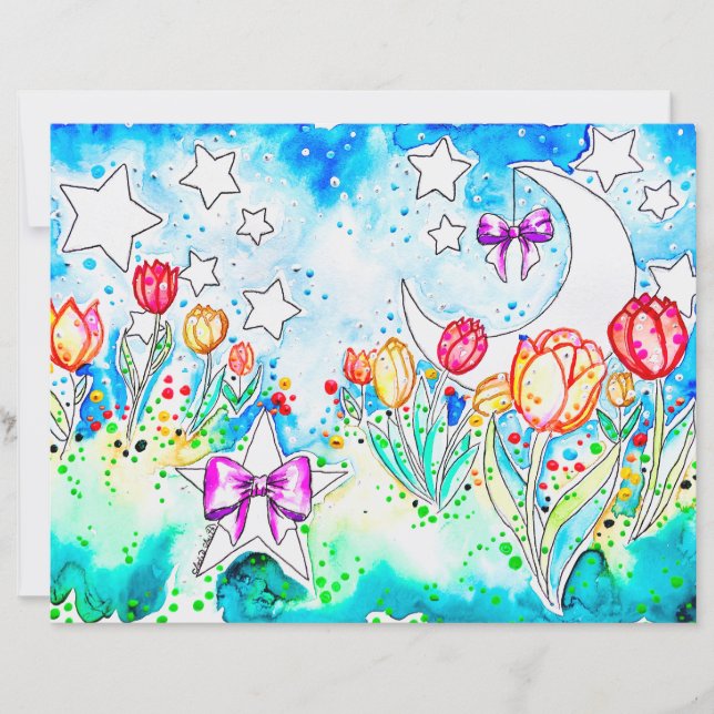 Lámina Arte de Tulipanes (Anverso)