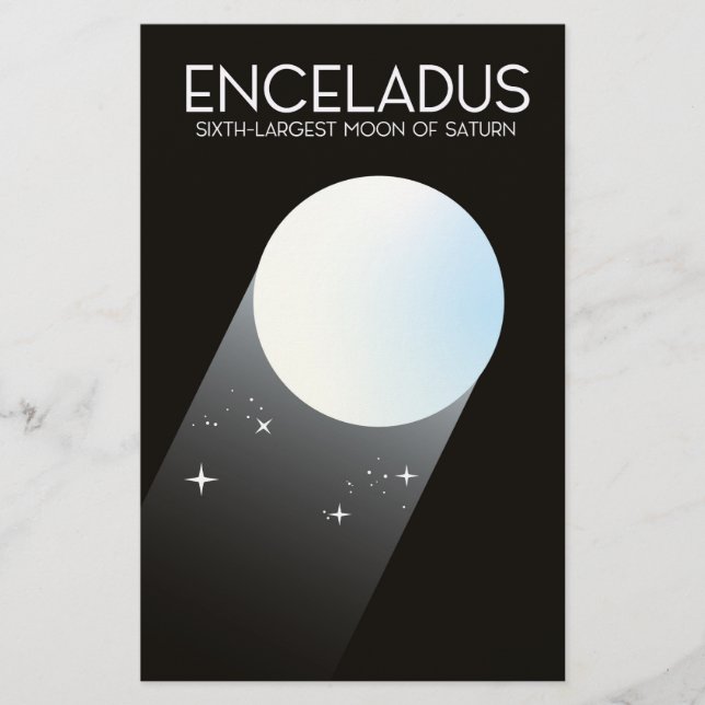 Lámina Arte Espacial Enceladus. (Anverso)