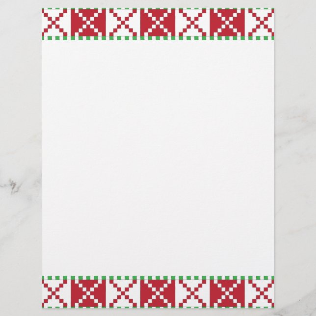 Lámina Arte étnico letón letón rojo, blanco y verde (Anverso)