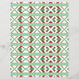 Lámina Arte folclórico étnico letón verde y rojo