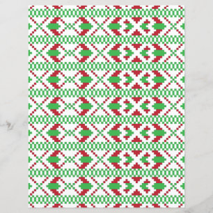 Lámina Arte folclórico étnico letón verde y rojo