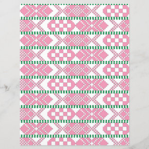 Lámina Arte popular tribal letón femenino de color rosa y