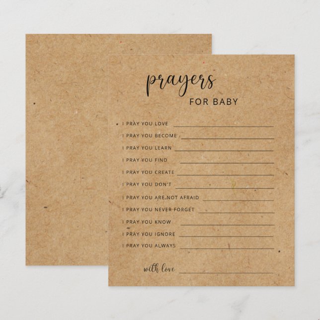 Lámina artesanía rústica de caza fiesta | Oraciones para  (Anverso / Reverso)