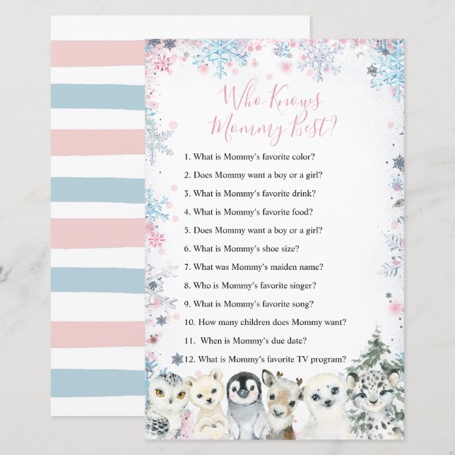 Lámina Árticos de animales de invierno de Woodland que co (Anverso / Reverso)