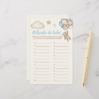 Lámina Artículo de bebé juego para Baby Shower