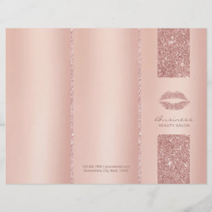 Lámina Artista de maquillaje de labios Rosa de oro triple