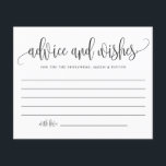 Lámina Asesoramiento y deseos de Boda de caligrafía de co<br><div class="desc">Pida a los clientes que le aconsejen y le informen con esta tarjeta de consejo de personalizable. Presenta una caligrafía negra moderna y un caprichoso patrón de confeti. Personalice agregando sus propios detalles. También puede cambiar la imagen posterior a una foto o cualquier otra imagen. Esta moderna tarjeta de consejos...</div>
