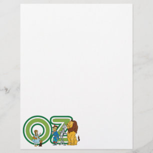Lámina Asistente de vintage de caracteres Oz y letras de