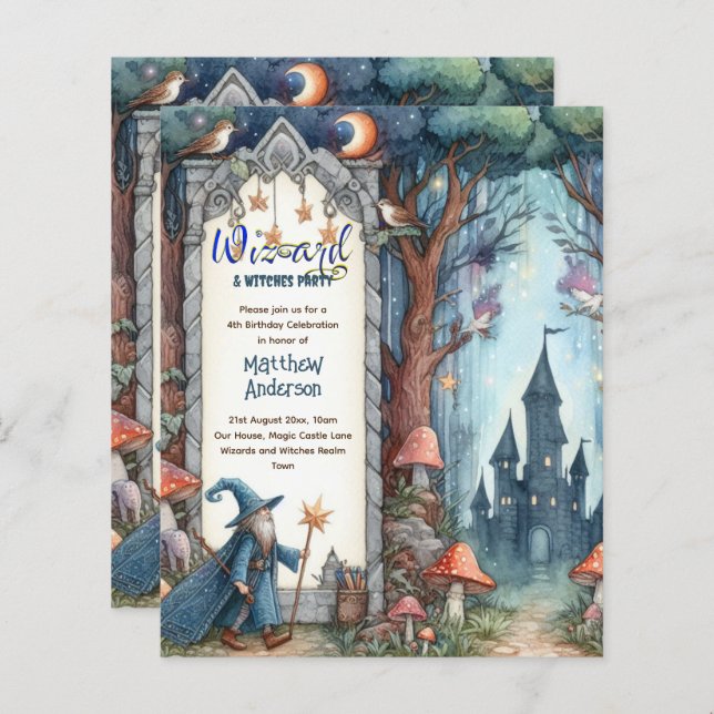 Lámina Asistente para brujas Fiesta Magical Fantasy Wands (Anverso / Reverso)